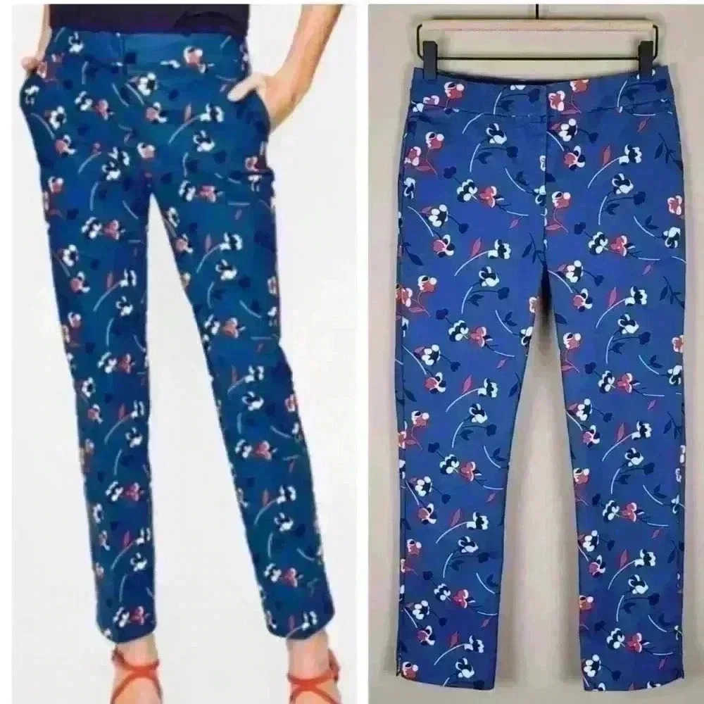 Boden Richmond Pants, Blue Floral print size 12